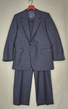 Nordstrom HICKEY FREEMAN Mens Gray WOOL 2 Button 1 Vent Windowpane Suit sz 42 R