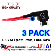 Lumision Add-A-Circuit 3 Pack Low Profile APS ATT Fuse Tap Lot Dash Cam Radar
