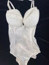 Vtg Sophistique by Smoothie 34D Ivory Corset Shaper Multi-way Teddy