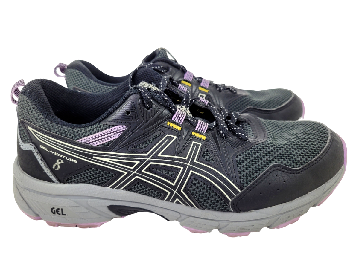 ASICS GEL-VENTURE 8 Sneakers Black Gray Purple 1012A706. Men 8 Extra Wide ASICS Gel Venture 8 Black for Sale | Authenticity Guaranteed  main image 2