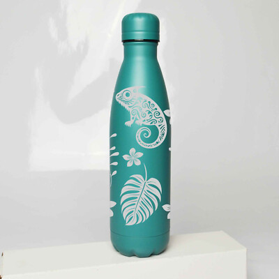 Thermosflasche 500ml Edelstahlflasche Tropisches Tier Gecko Geburtstag Geschenk