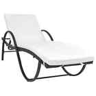Patio Lounge Chair with Cushion and Adjustable Backrest Poly Rattan vidaXl vidaX