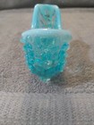 Fenton Art Glass Slipper Blue Opalescent Hobnail Cat Head — photo 4
