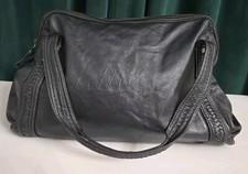 Vintage Nike Tote Handbag Black Faux Leather Rare Hard To Find 