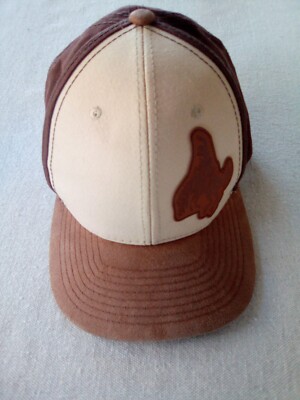 Pit Bull Brand Cap Saddle Bronc Emblem Brown and Off-White Rodeo Cowboy Cowgirl