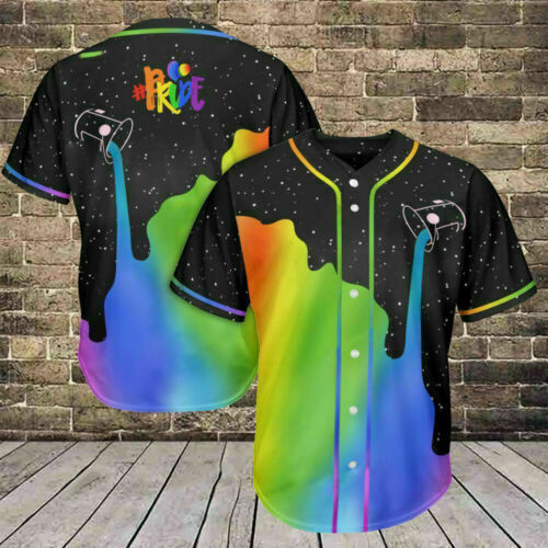 uitlokken Welsprekend Bad Rainbow Color Les Gay Pride Gift For Lgbt Pride Month 3D BASEBALL JERSEY  SHIRT | eBay