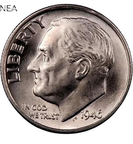 1946-D Roosevelt Dime ~ Gem BU (Full Torch - FT) ~~ 90% Silver