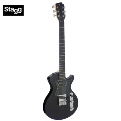 Stagg Silveray Series Custom Flat Top Alder Body Electric Guitar Black SVY CST B