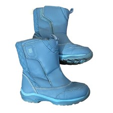 Lands' End Winter Snow Boots Blue Lined Insulated Girls Size 4