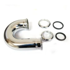 17 Gauge 1-1/2  x 1-1/4  Chrome Plated Brass Tubular Choke Neck J-Bend