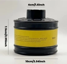 DLG S6001 FILTER Gas Mask Activated Charcoal Fits 40mm Thread Masks UNIVERSAL