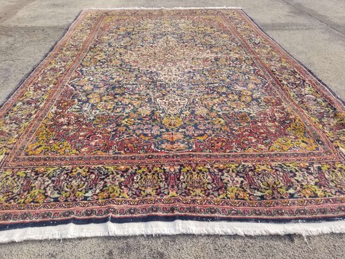 Distressed Authentic Hand Knotted Vintage Afghan Turkmen Wool Area Rug 6.1x3.9ft