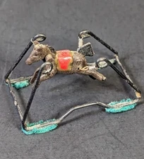 Vintage Dollhouse Miniature Rocking Bouncing Spring Horse Doll Toy (GOOD USABLE)