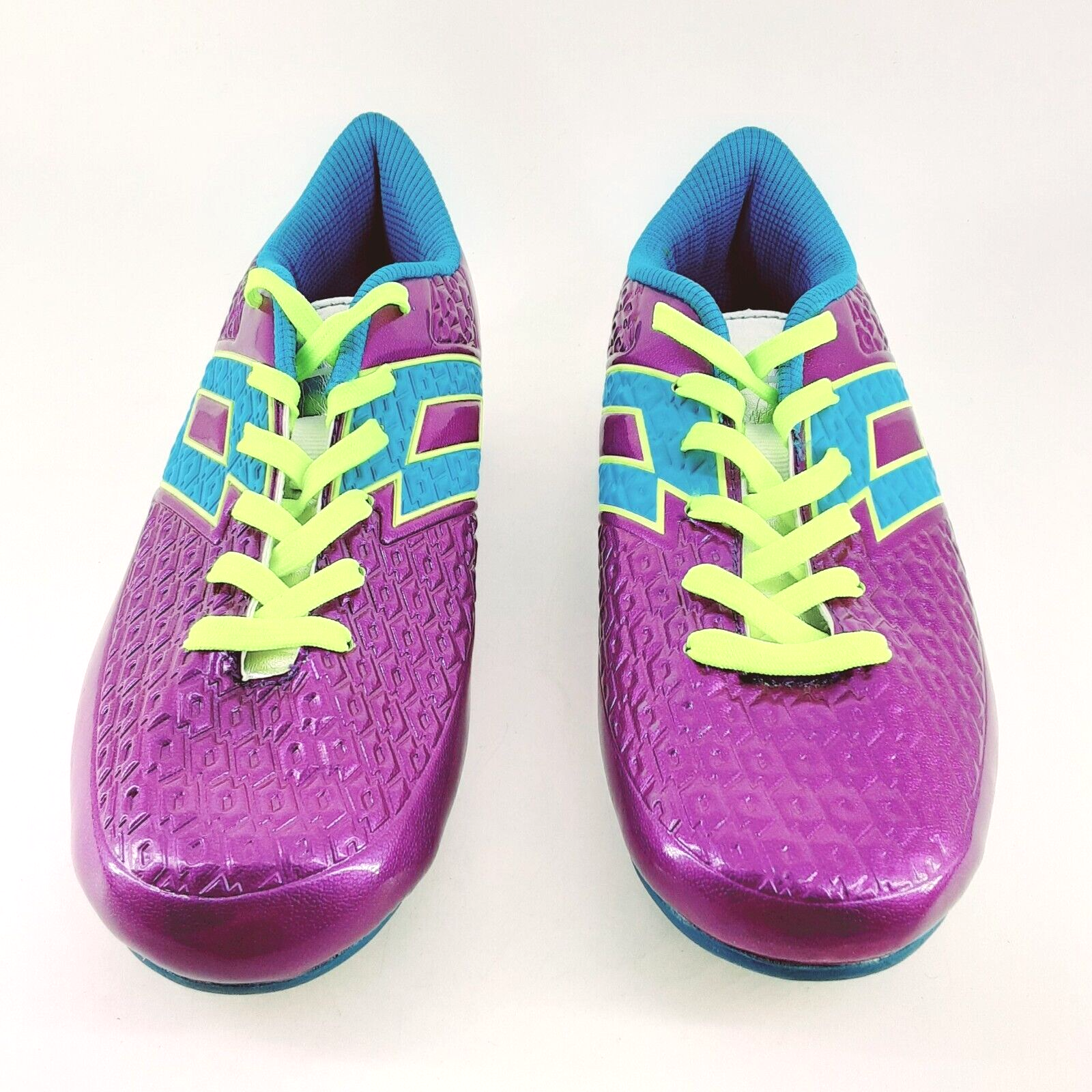 Lotto tacchetti viola e verde lime taglia 3 unisex ottime condizioni