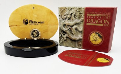 Australia 2012 25$ YEAR OF THE DRAGON Lunar Series II 1/4 oz Gold