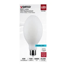Satco S13192 - 45 Watt LED HID Replacement Bulb - ED37 - 5000K (1, 2, OR 6 Pack)