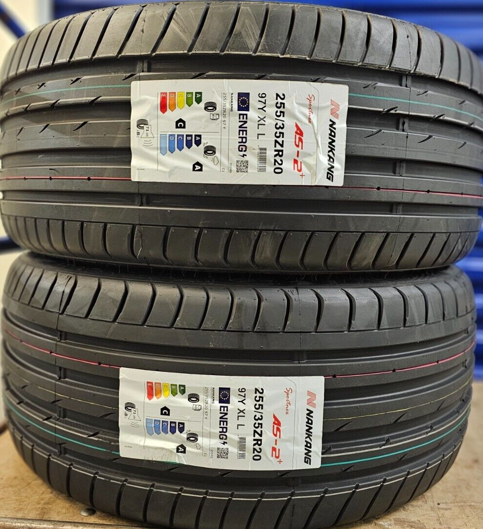 2X NEW NANKANG AS2+ SPORT 255/35 ZR20 XL 97Y A1 UHP TYRES 255 35