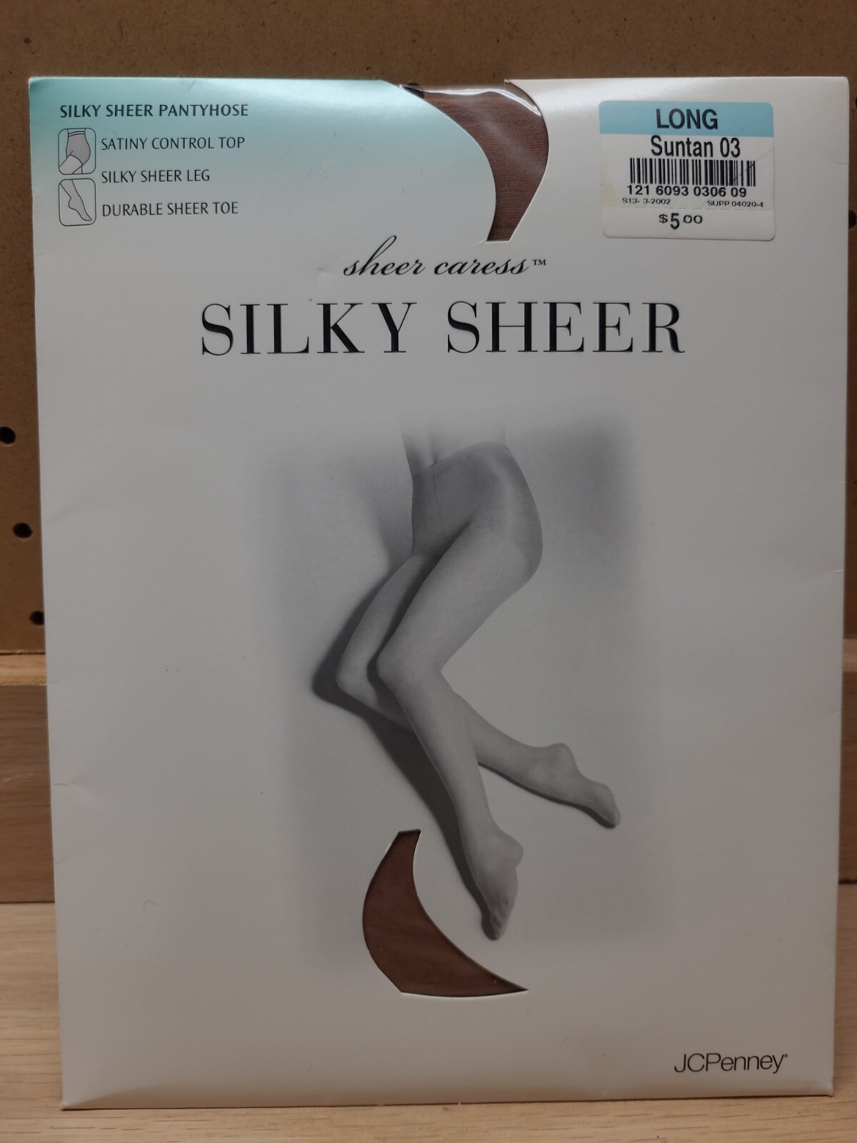 JCPENNEY PANTYHOSE SHEER CARESS SILKY SHEER SATINY CONTROL TOP LONG