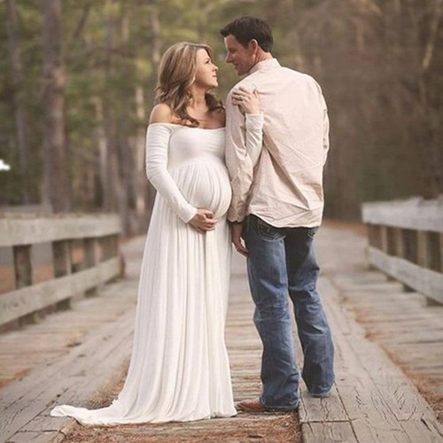 Vestidos De Maternidad Para Fotos Chifón Vestido De Embarazo Maternity  Dress | eBay