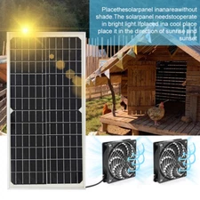 20W Solar Powered Fan Kit, Solar Exhaust Fan for Chicken Coop Shed & Greenhouse