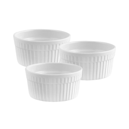Delcasa Ceramic Ramekin 3 Pcs Serving Dishes Mini Baking Cup Snack