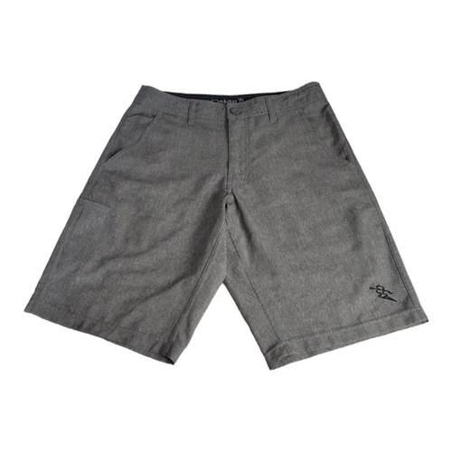 Da Hui Hybrid Board Shorts Mens 28 Gray Swim Board Trunks Mesh Zipper Land Sea