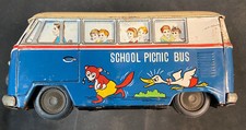VINTAGE 1960'S DAIYA TIN VW FRICTION SCHOOL PICNIC BUS RARE 