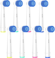 8 Pack Sensitive Gum Care Replacement Brush Heads Compatible with Oral B Braun E