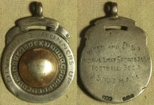 Medal: G.B.: Div. J. Runner Football Cup W. South Ham. AG & Gilt 27x33mm IRTM336