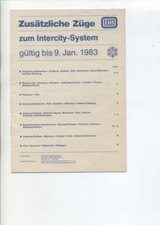 Deutsche Bundesbahn DB, Kursbuch - Zusätzliche Züge, 1982/83