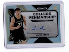 2023 Panini Prizm Draft Picks College Penmanship Silver Liam Robbins Auto