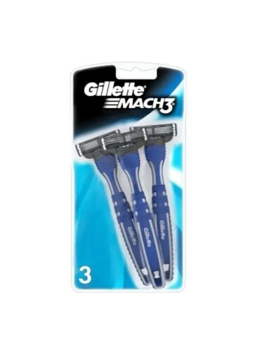 Gillette Mach3 Disposable Razors Mens Shaving 3pk - Free Delivery  - Afbeelding 1 van 6