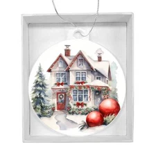 Victorian Houses Christmas Ornament - Beautiful Holiday Decoration for Your Home