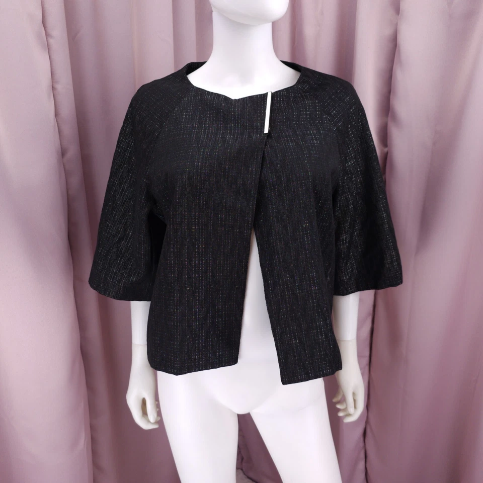 Chaqueta con capucha Kenneth Cole Reaction para mujer forrada de punto metálico manga 3/4 6 Foto 2 de 4