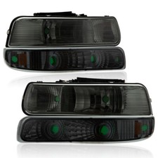 Fit For 99-02 Silverado 00-06 Suburban Tahoe Smoke Headlightsbumper Signal