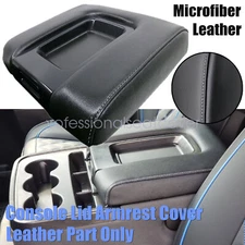 Center Console Lid Armrest Cover Gray Stitching For 2014-2018 Silverado Sierra