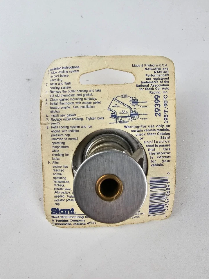 Stant 29399 195° F (90° C) Engine Coolant Thermostat - Made in USA NEW OLD STOCK - Image 3 of 4