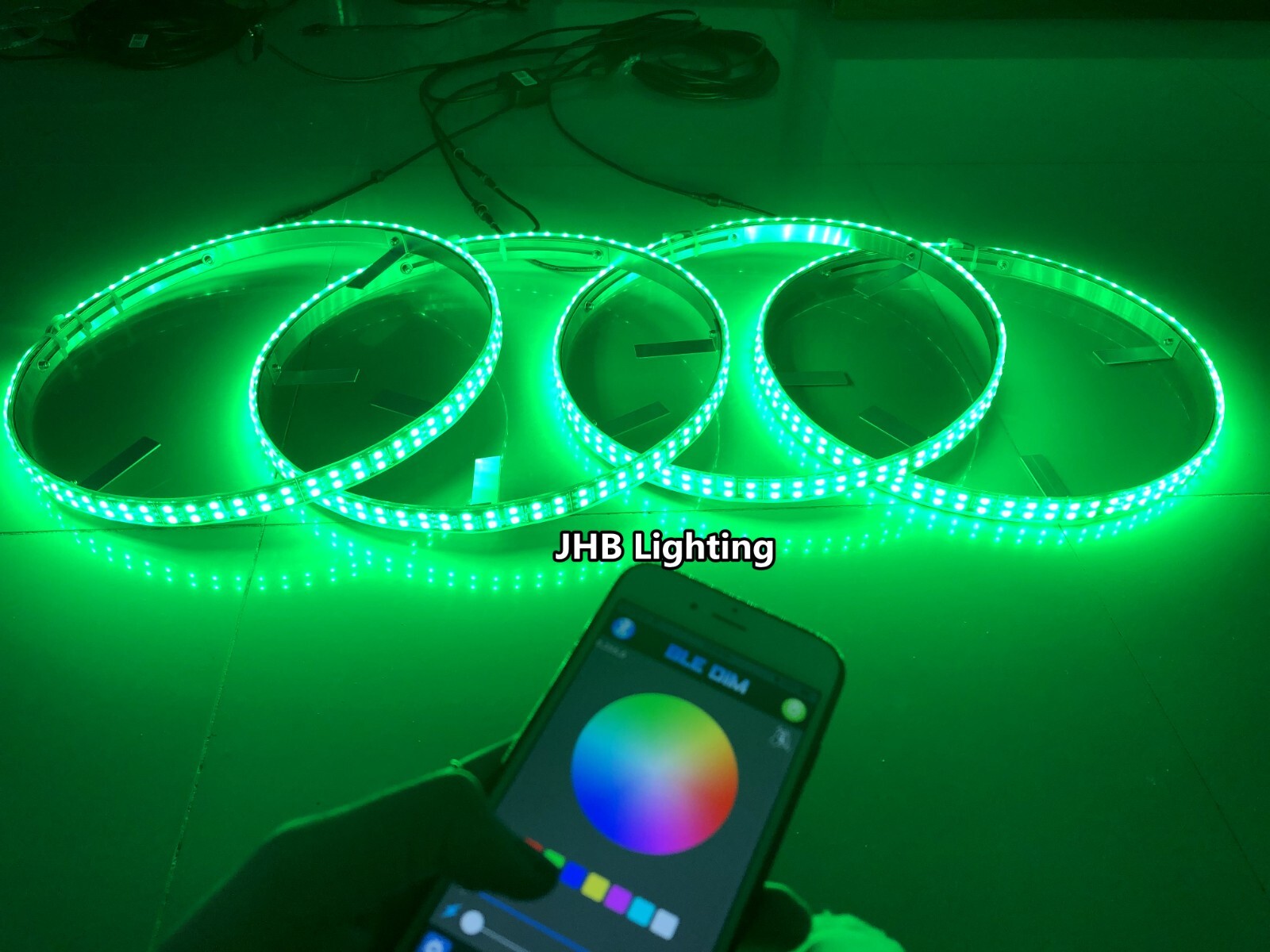 JHB 4x 17.5"Multicolor DOUBLE ROW CHASING Flow LED Trucks Wheel Rings Rim Lights