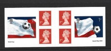 GB 2002 6 x 1st CLASS WORLD CUP FOOTBALL STAMP BOOKLET PM6