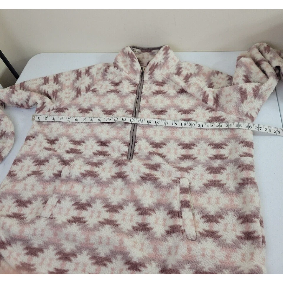 Top Pullover Maurices Sherpa Rosa Cálido Geométrico 1/2 Cremallera Para Mujer Talla Grande 2X Foto 4 de 4