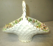 Vintage Porcelain Capodimonte 9" FLOWER BASKET. Made in ITALY. A real beauty