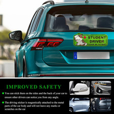 3 PCS Student Driver Magnet for Car, 9 Inch Reflective New Driver Magnet Car ...