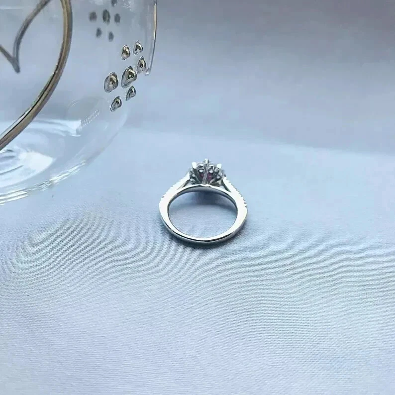 1.75 Ct Natural Ruby & Diamond Wedding Proposal Ring 14K Solid White Gold SizALL - Image 4 of 4