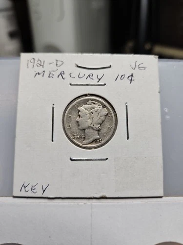 1921-D Mercury Dime 10c Key Date VG