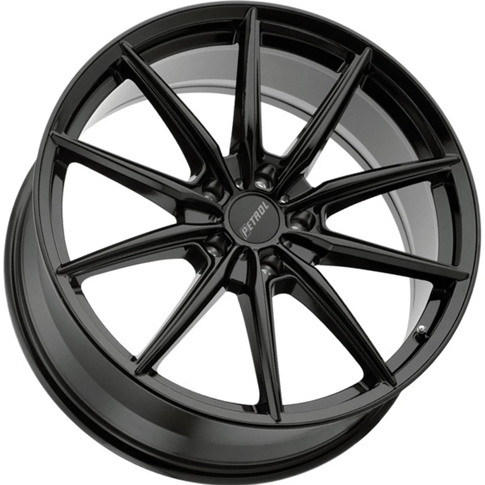 20x8.5 +35 Petrol P4B 5x120 Gloss Black Wheels (Set of 4) - Image 2 of 2