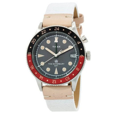 Timex TW2V74100VQ Waterbury Traditional GMT Charcoal Gray Dial 39 mm Men's Watch