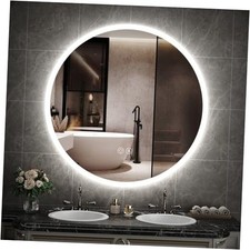 36'' Round LED Bathroom Mirror with Lights Wall Mirror with 36"L x 36"W Circle