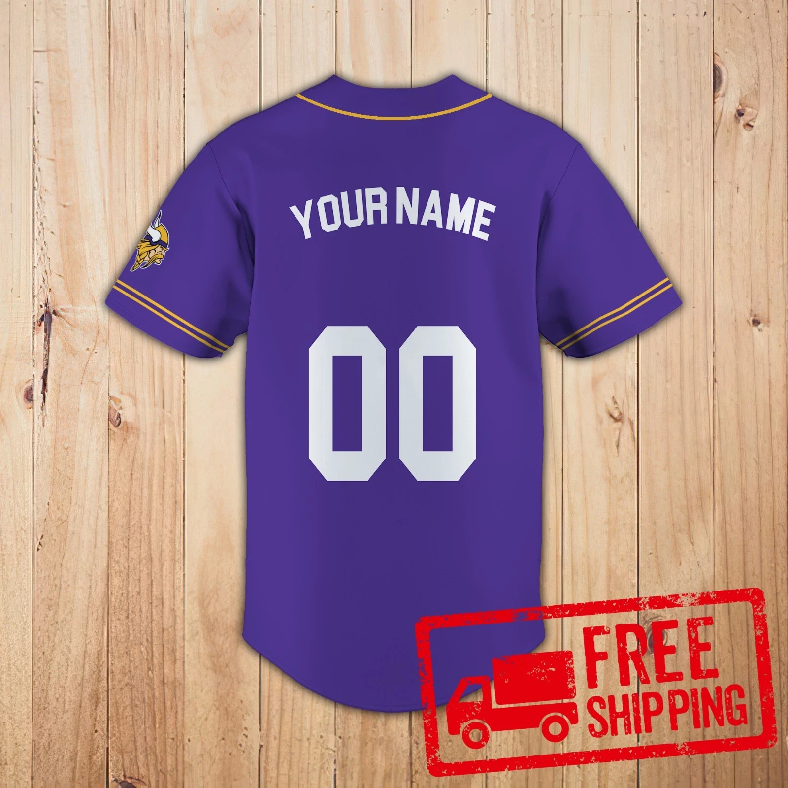 Custom Personalized, Vikingss Team Minnesota Baseball Jersey