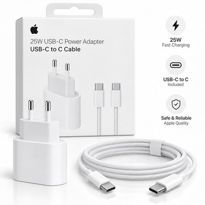 Apple 25W USB-C Power Adapter + Kabel Set iPhone 18 17 16 15 Pro OVP