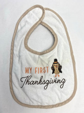 Hudson Baby Infant Bib Turkey My First Thanksgiving - High Quality Embroidery